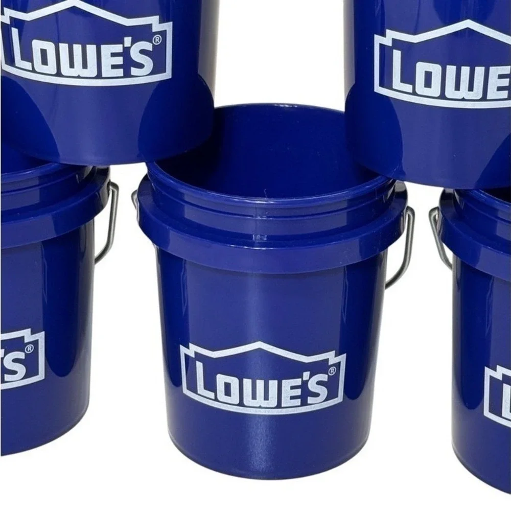 Lowe's‎ Mini Blue Buckets 0.42qt 400ml Set of 5 Plastic Pail with Handle Paint
